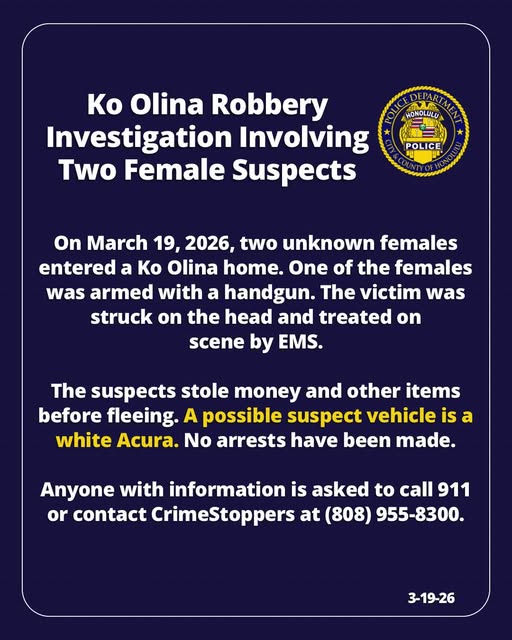 ROBBERY - Oahu | Stolen Stuff Hawaii
