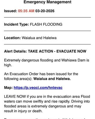 EVACUATE - Oahu | Stolen Stuff Hawaii