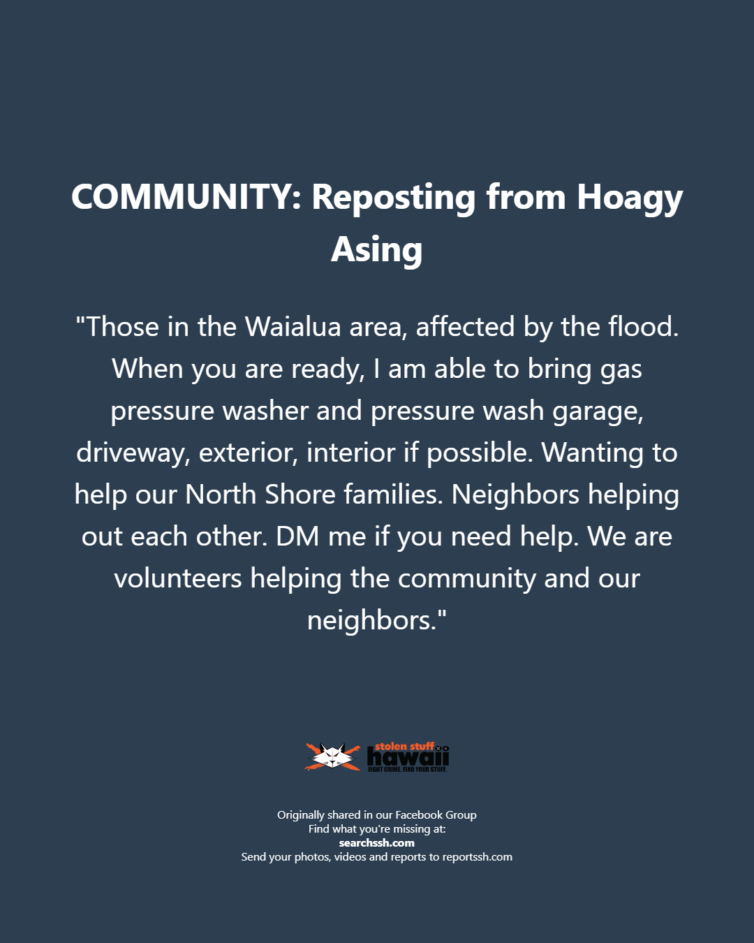 COMMUNITY - Oahu | Stolen Stuff Hawaii