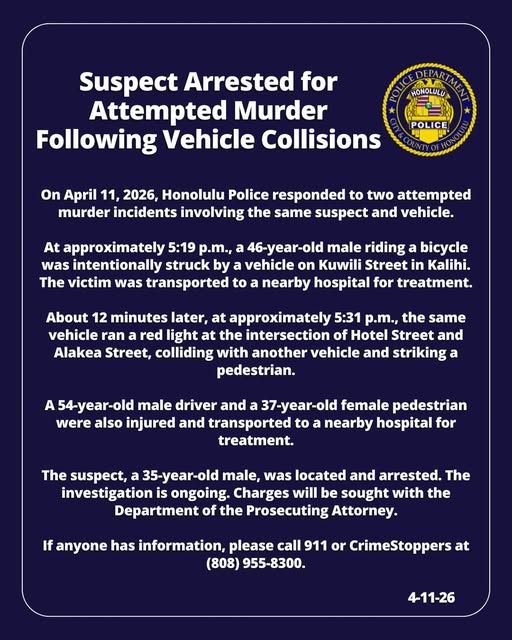 ATTEMPTED MURDER - Oahu | Stolen Stuff Hawaii