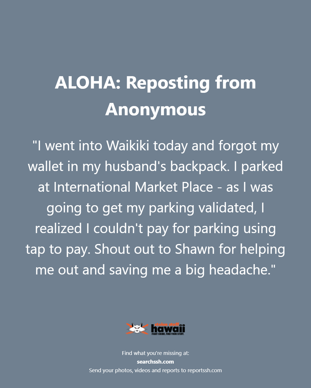 ALOHA - Oahu | Stolen Stuff Hawaii