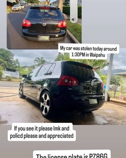 VEHICLE THEFT - Oahu | Stolen Stuff Hawaii