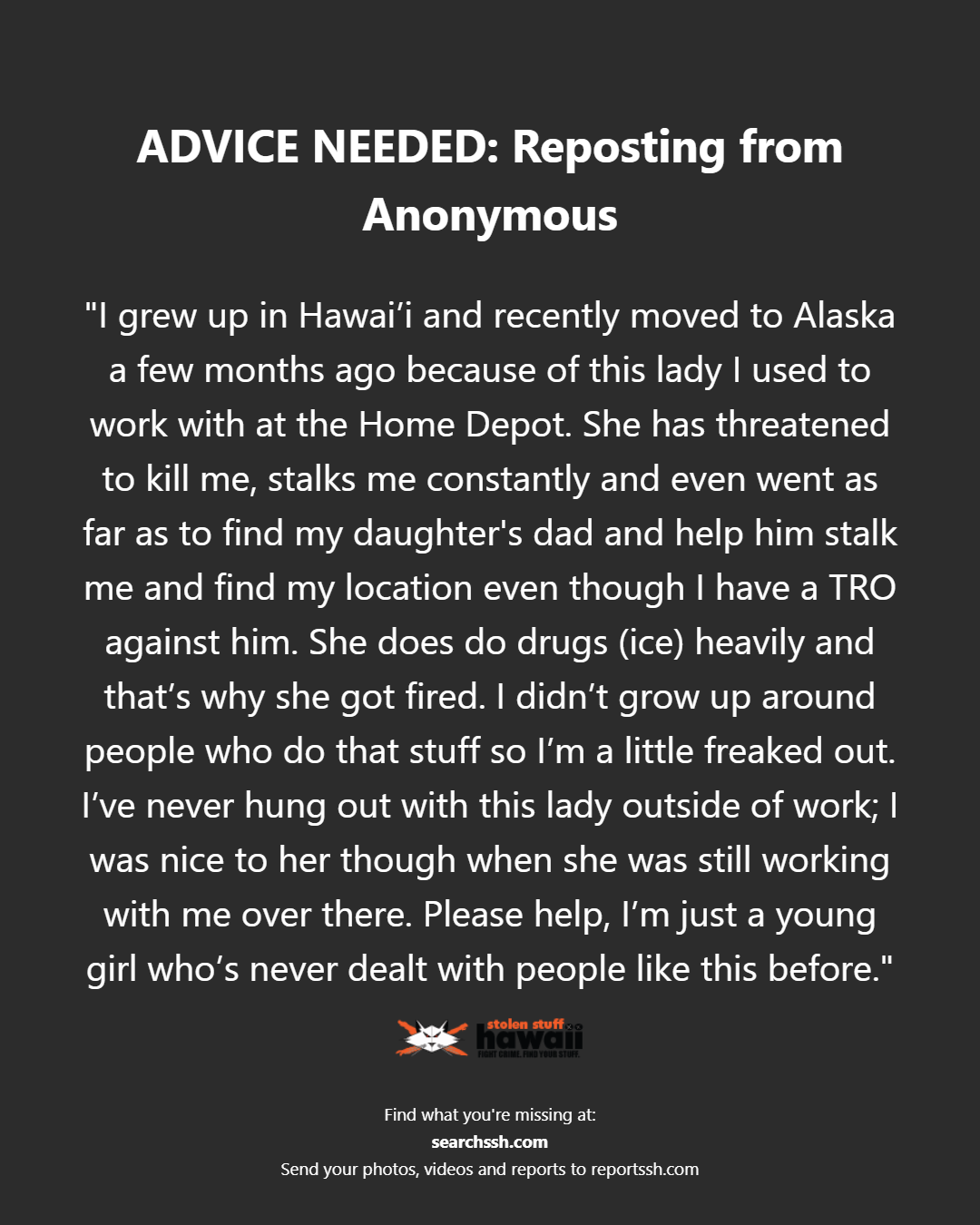ADVICE NEEDED - Oahu | Stolen Stuff Hawaii