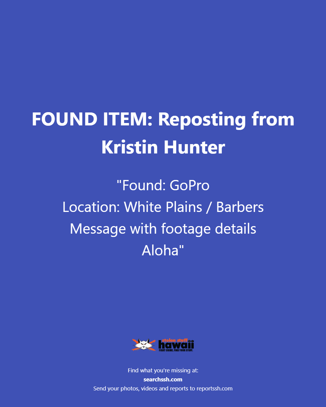 FOUND ITEM - Oahu | Stolen Stuff Hawaii