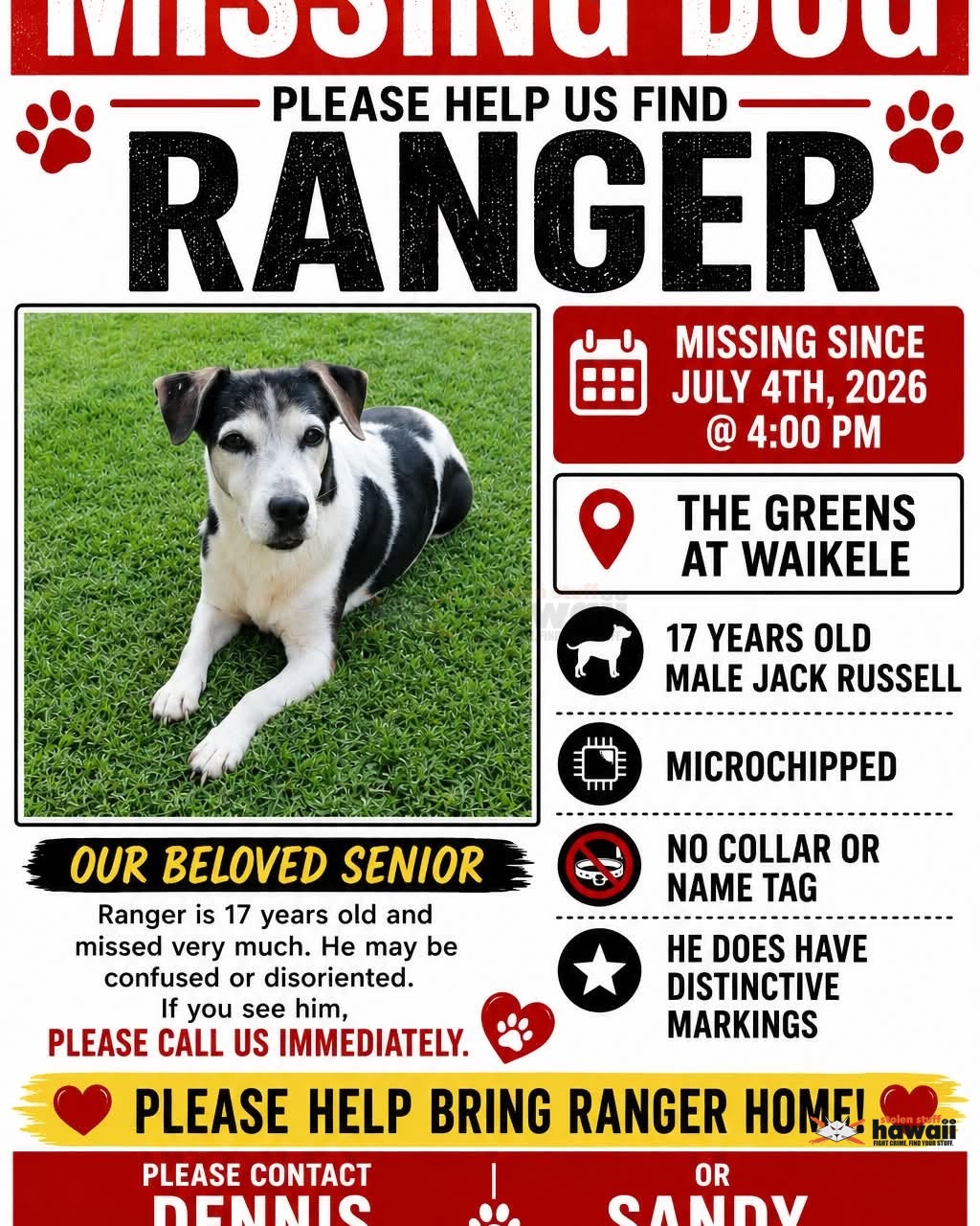 LOST PET - Oahu | Stolen Stuff Hawaii