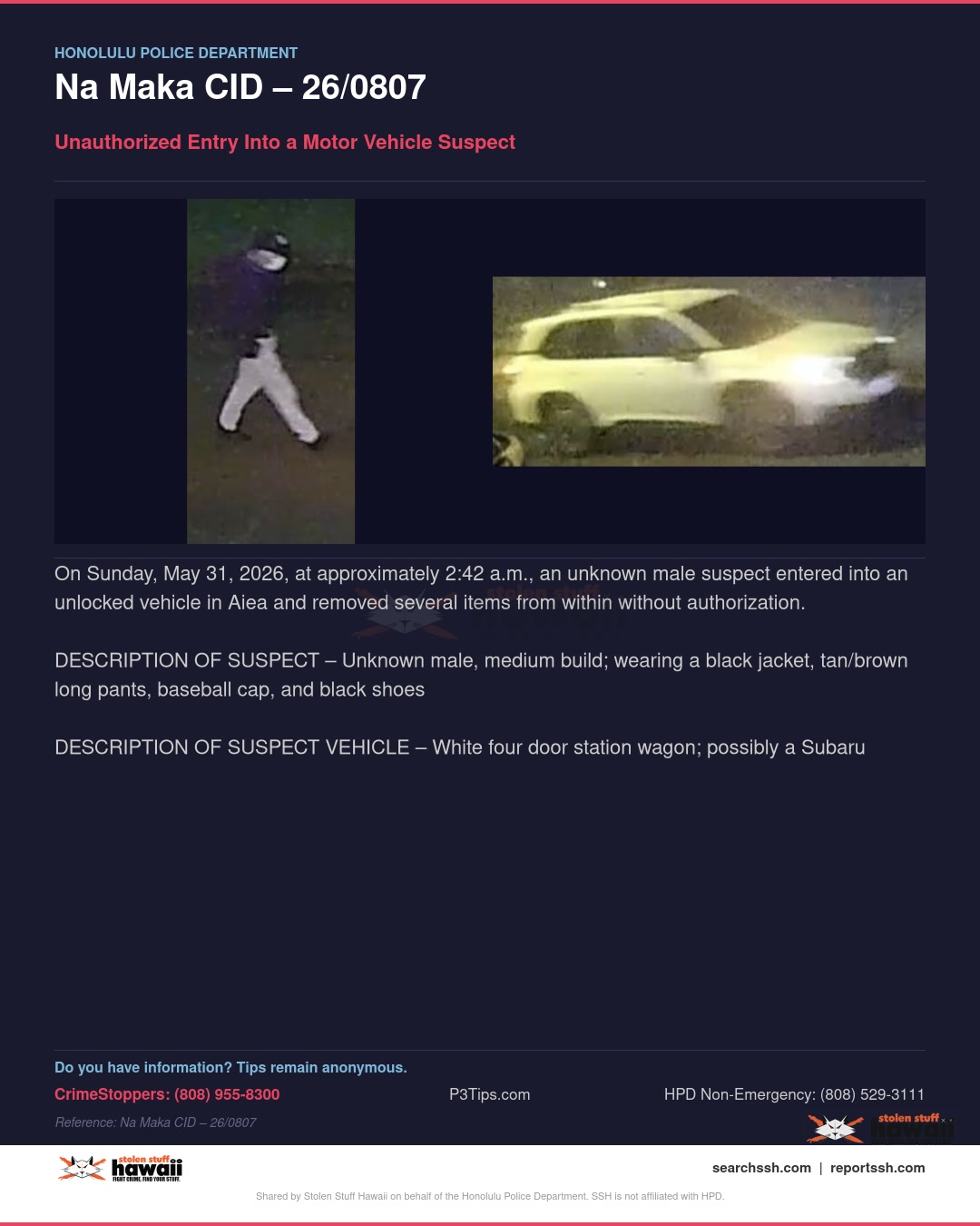UEMV - Honolulu | Stolen Stuff Hawaii