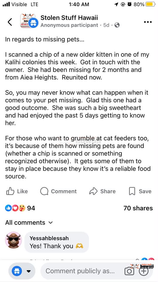 COMMUNITY ADVICE - Kalihi, Honolulu, Oahu | Stolen Stuff Hawaii