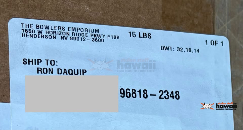 MISDELIVERED PACKAGE - Unknown | Stolen Stuff Hawaii