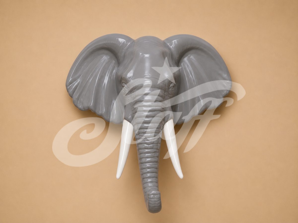 Cabeza de Elefante Safari Decorativa