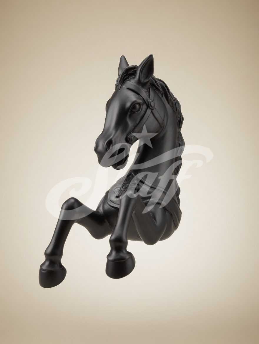Caballo Rampante Decorativo Negro