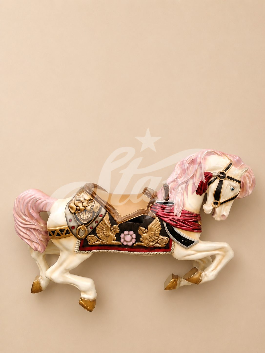 Caballo Carrusel Clásico Rosa