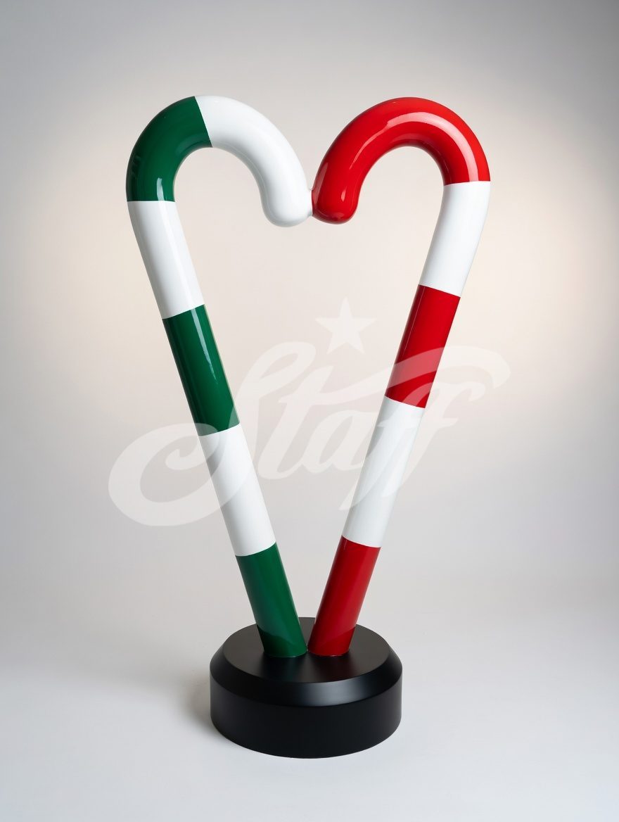 Bastones Corazón Tricolor Decorativos