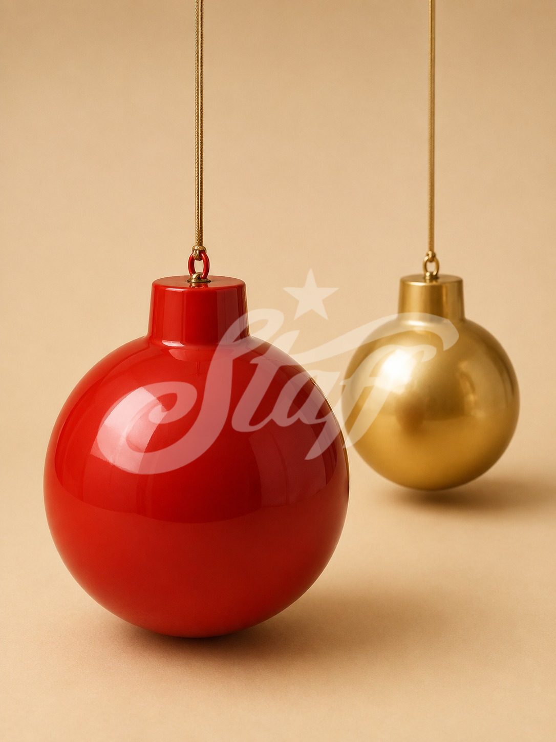 Esferas Navideñas Colgantes Doradas