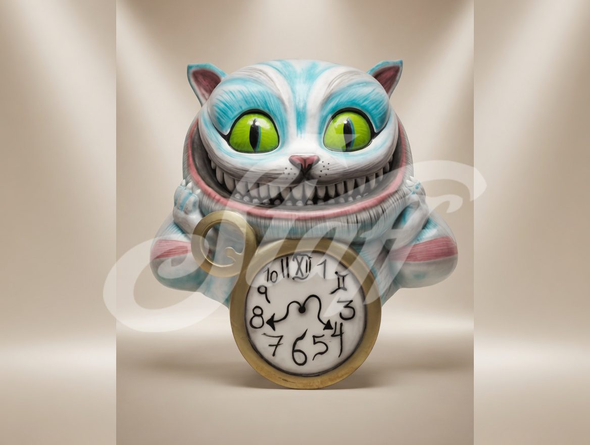 Gato de Cheshire con Reloj