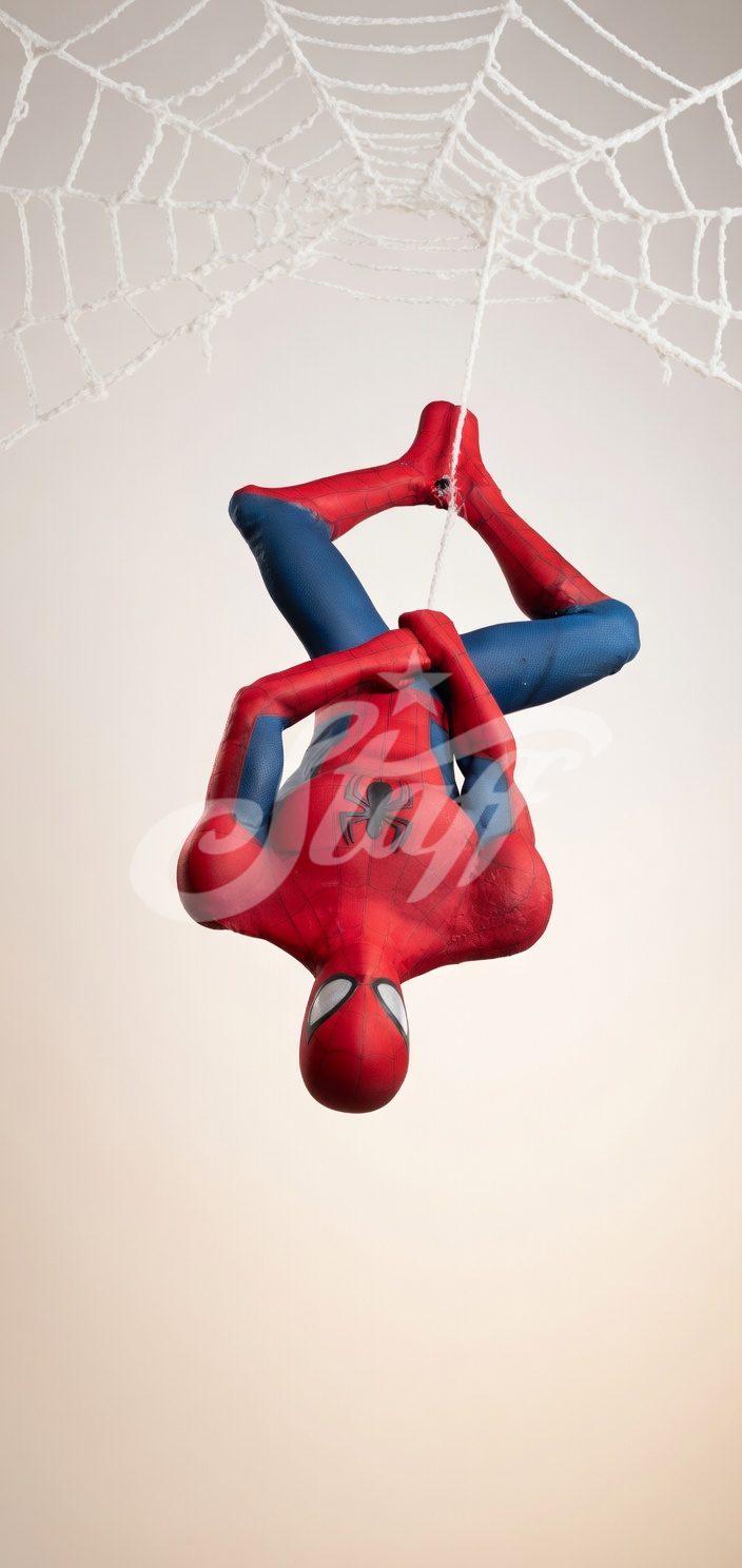 Spider-Man Colgado en Telaraña