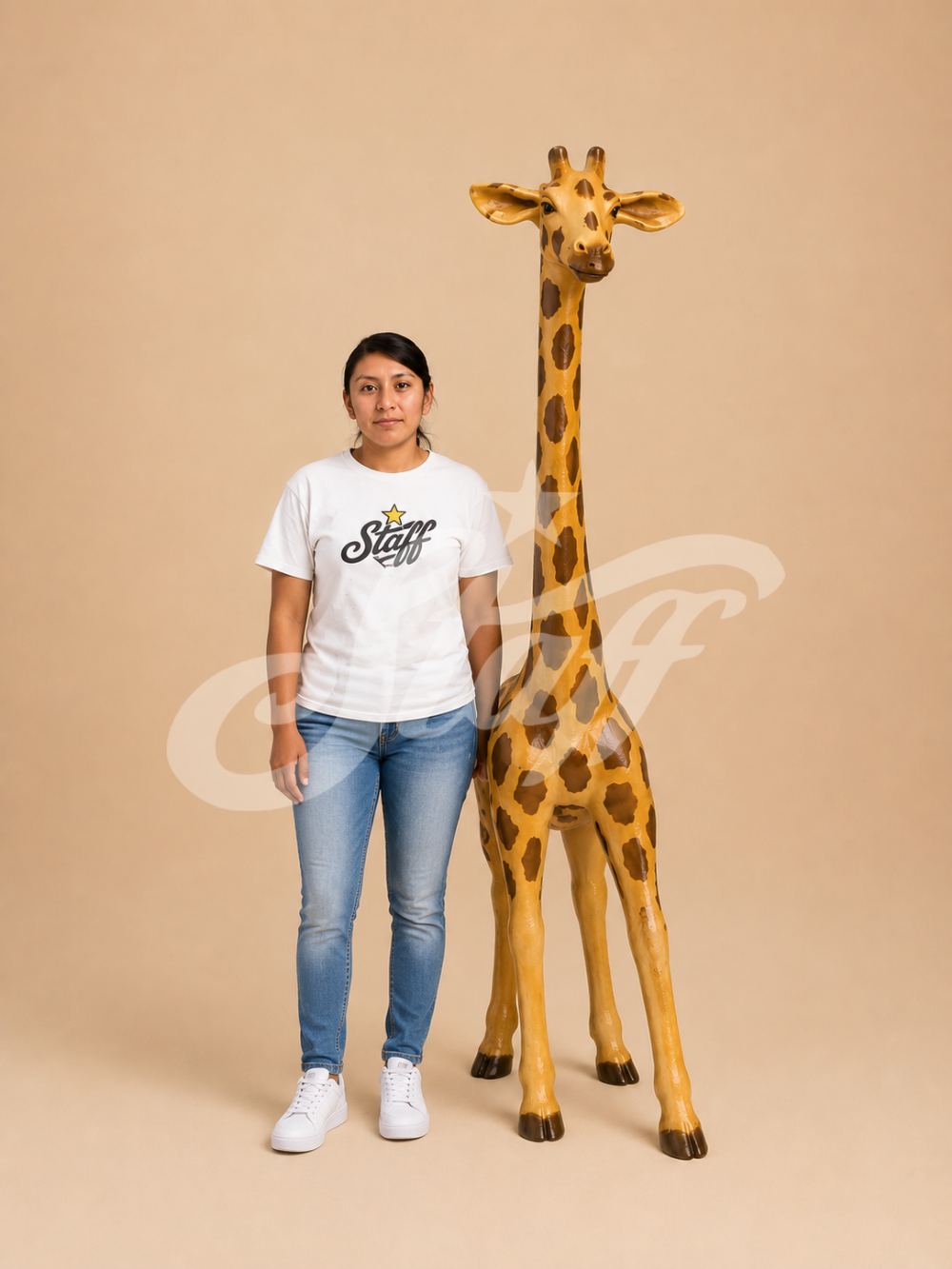 Jirafa Blanca Gigante con Cría