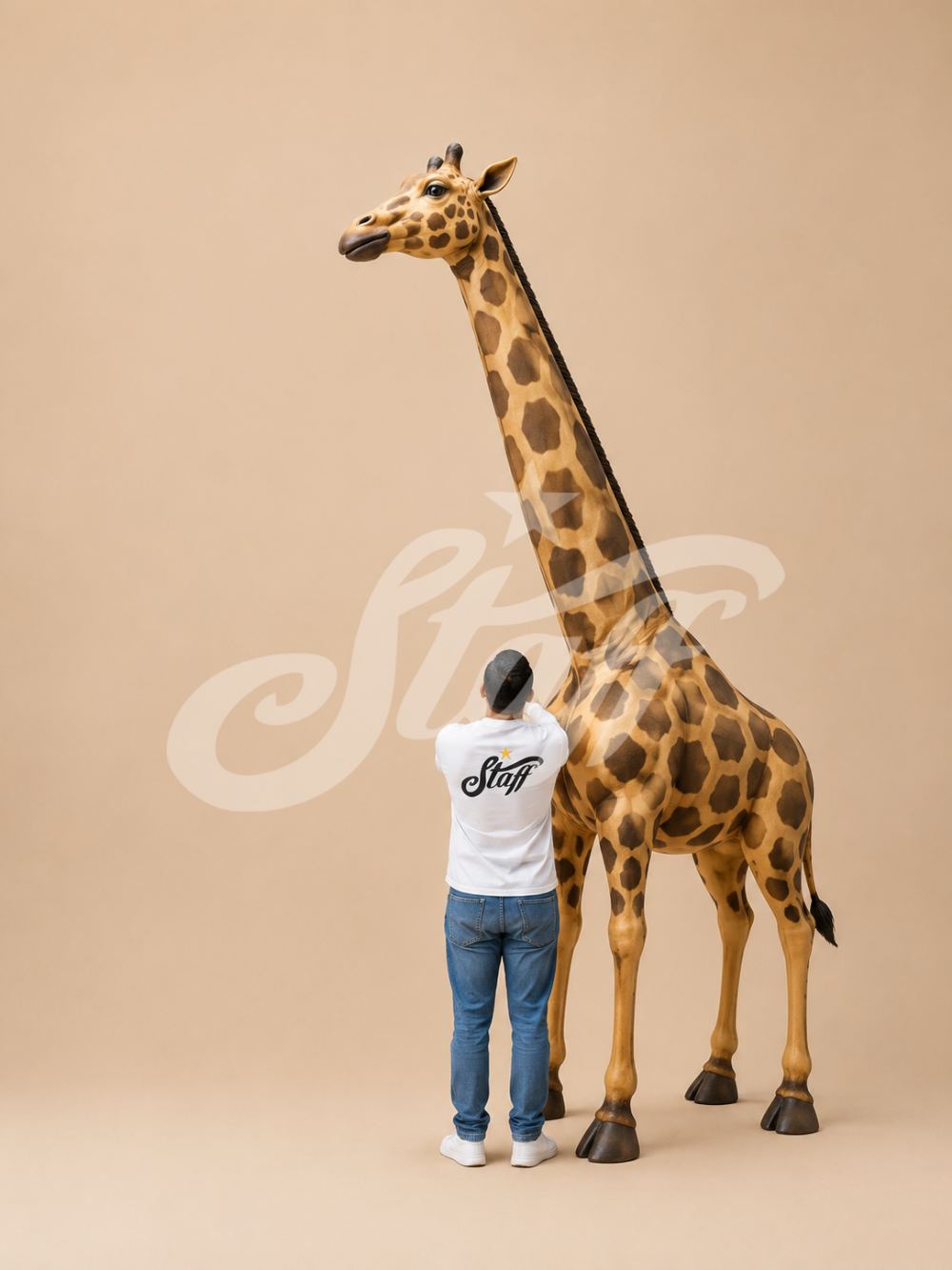 Familia de Jirafas Blancas Decorativas