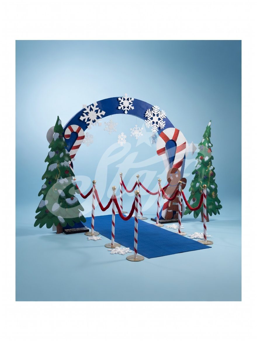 Arco Navideño con Bastones de Caramelo