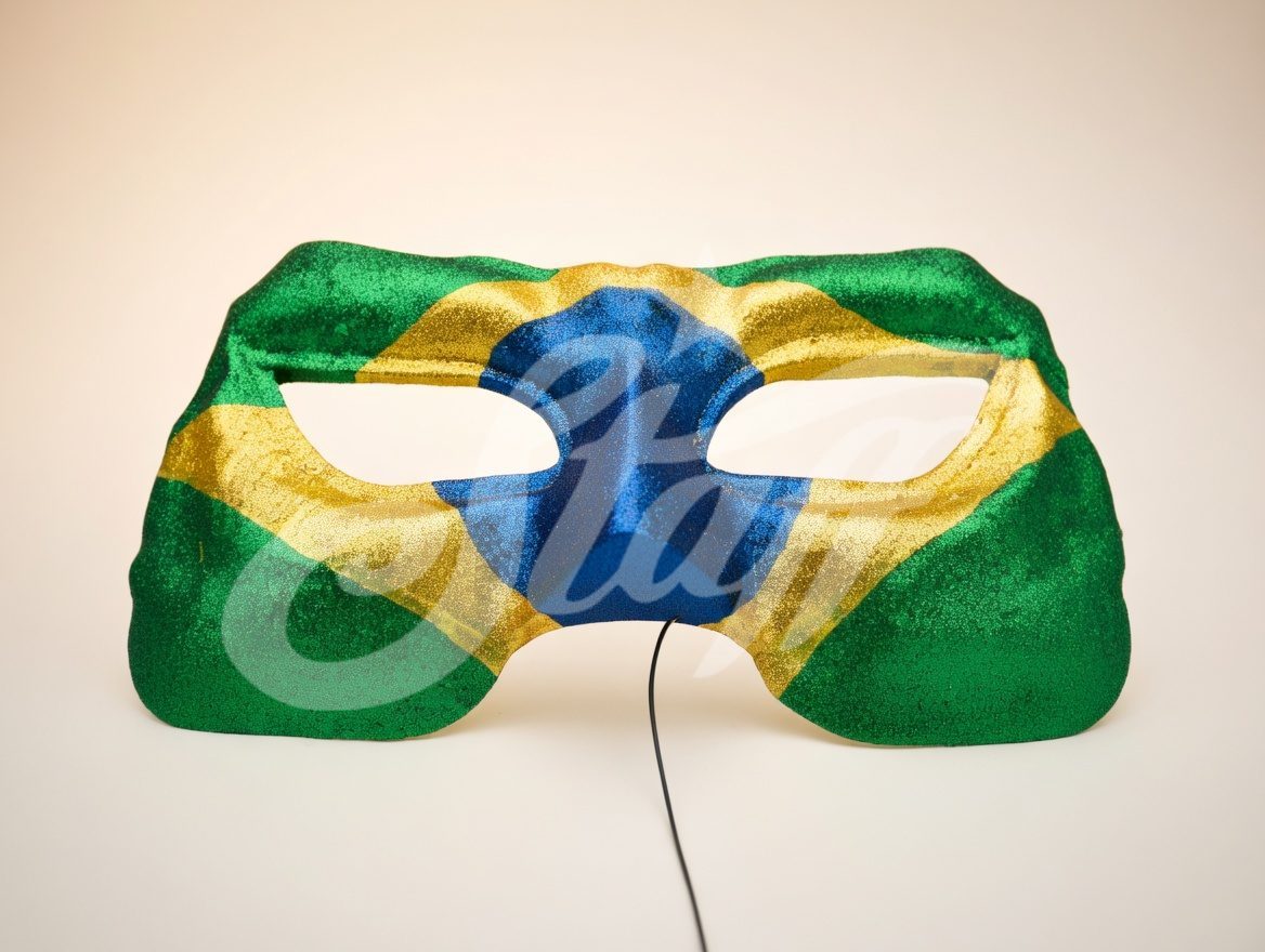 Máscara Veneciana Brasil Tricolor