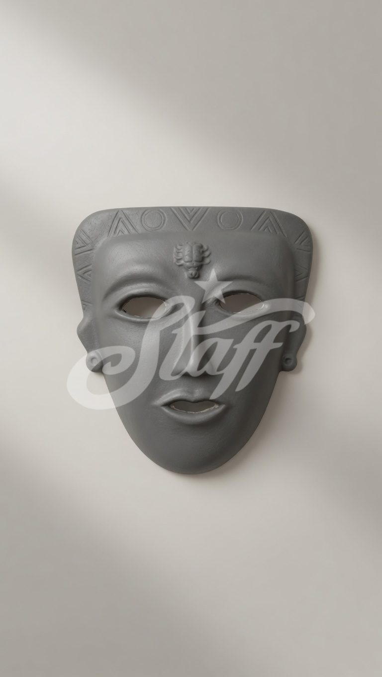 Máscara Teatral Prehispánica Gris