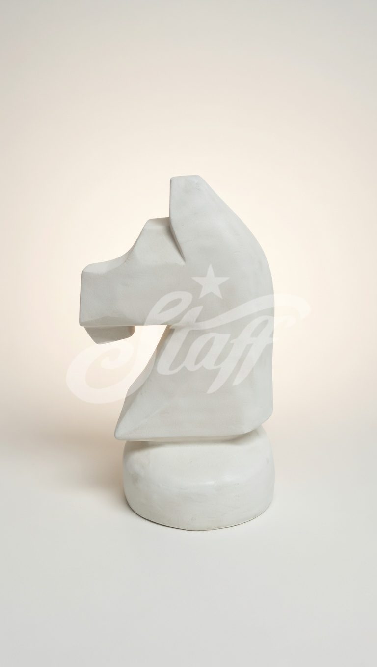 Caballo Ajedrez Blanco Decorativo