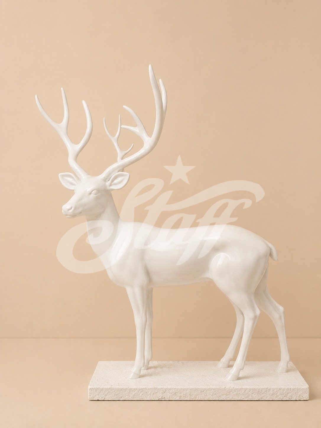 Venado Blanco Navideño Elegante