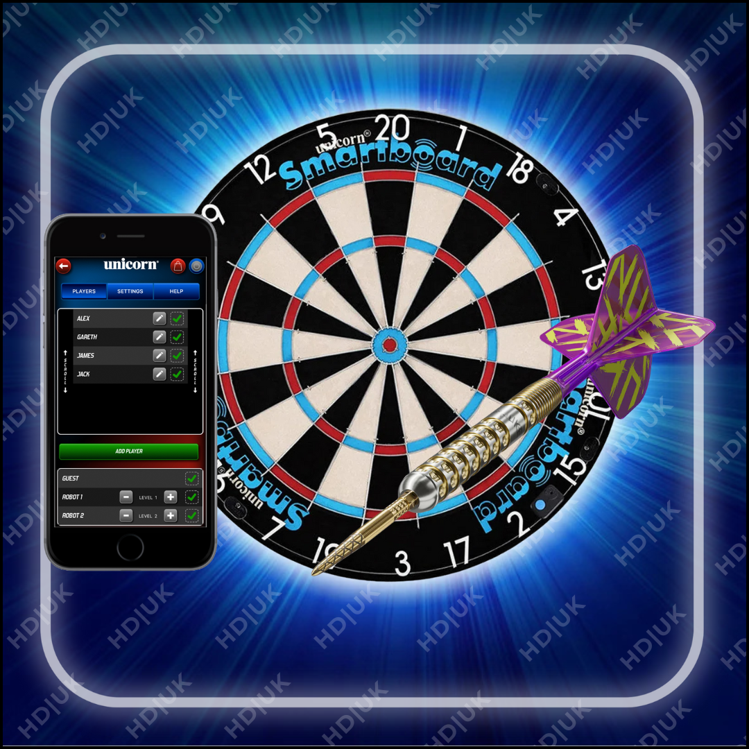 Unicorn App Enabled Dartboard + Luke Littler G1 Prodigy Darts