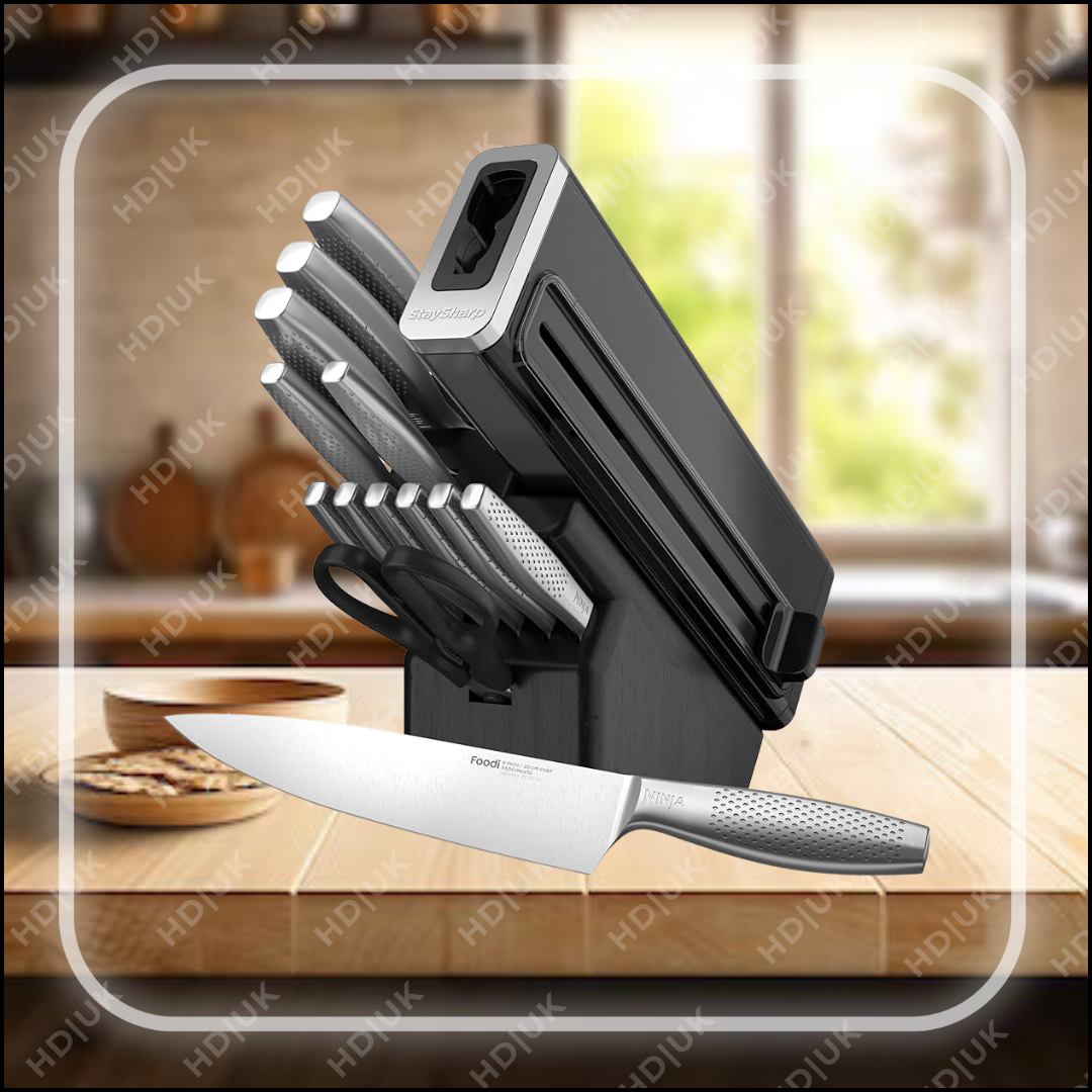 Ninja 14-Piece Stainless Knife Set, Wood Block & Built-In Sharpener