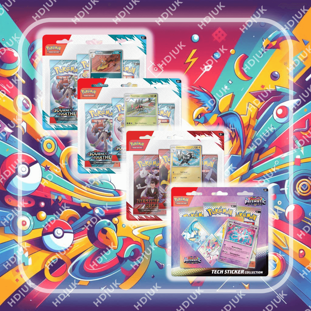 Assorted 3 pack Blister pack - Destined Rivals, Prismatic Evolutions and Journey Together
