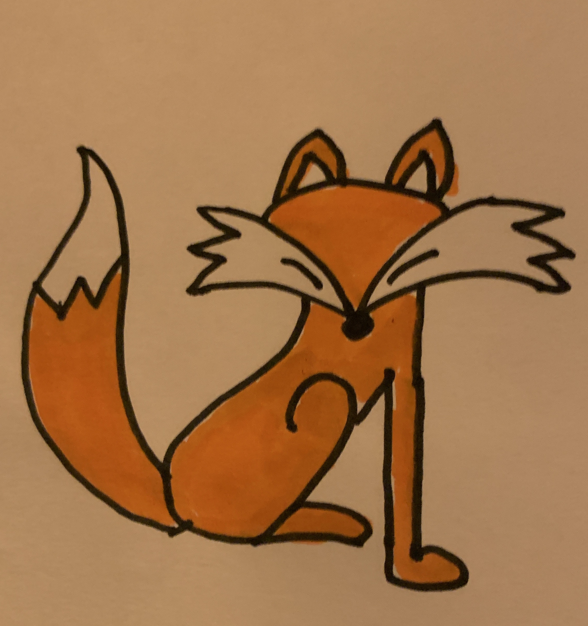Drawing by enfant of renard , corbeau, fromage
