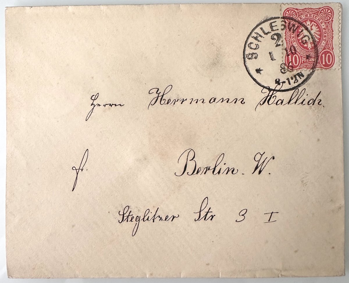 German Empire Cover 1895, 10 Pfennig Reichspost, Schleswig to Berlin W, Wax Seal
