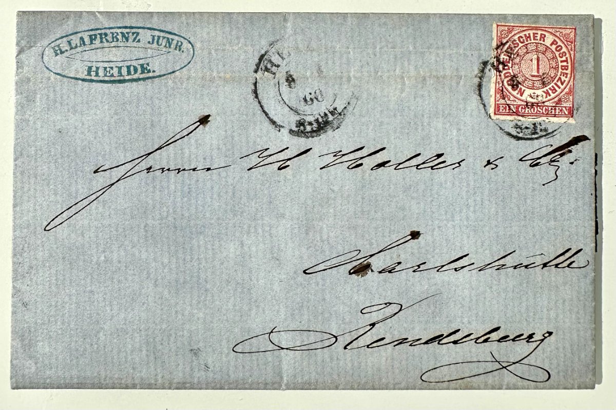 Antique North German Confederation Letter 1868 – 1 Groschen – Heide to Marienburg