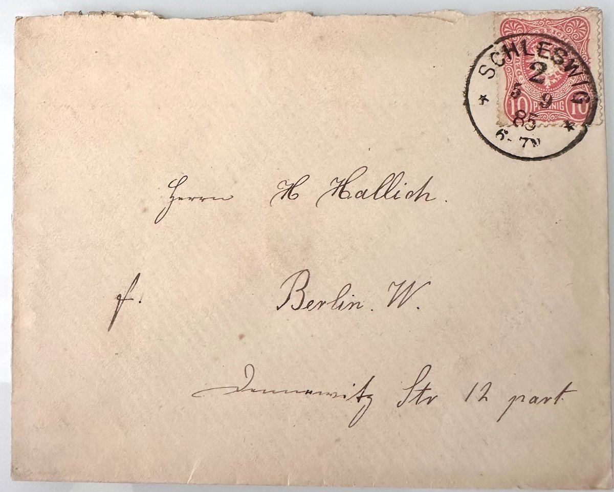 German Empire Cover 1895, 10 Pfennig Reichspost, Schleswig to Berlin W, H. Hallich