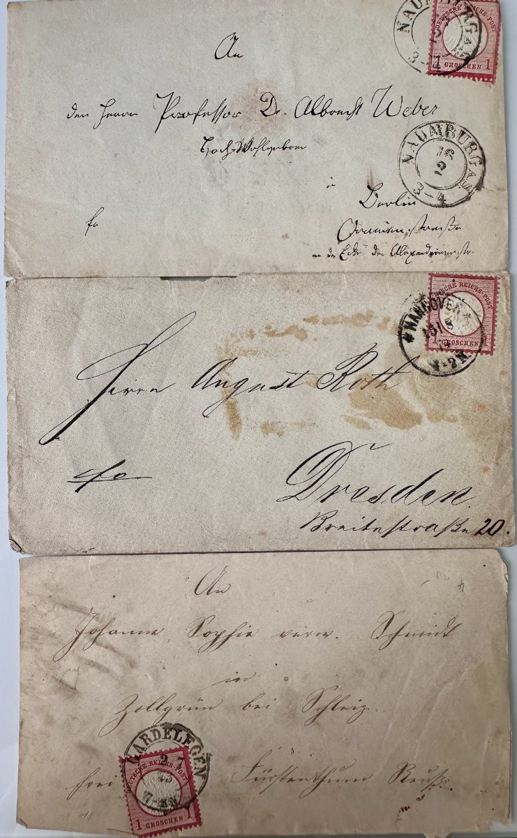 Lot of 3 Antique German Empire Covers 1872–1873 – Deutsche Reichspost 1 Groschen