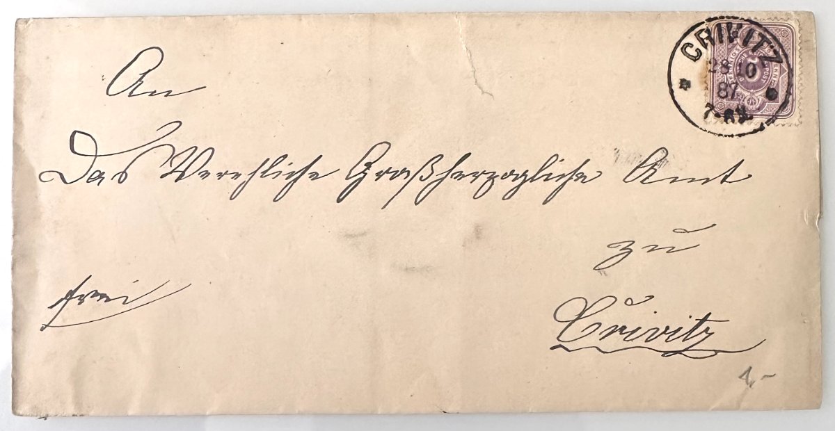 German Empire Cover 1887, 10 Pfennig Deutsche Reichspost, Official Letter with Wax Seal