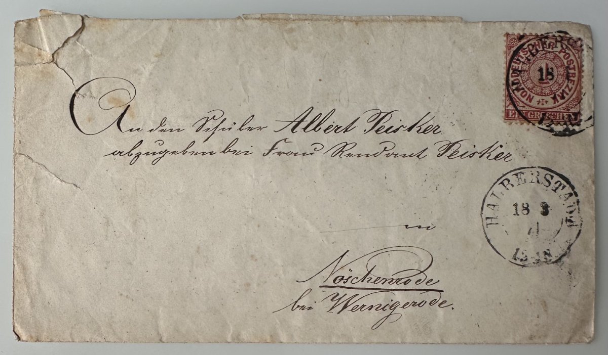 Antique North German Confederation Cover 1871 – 1 Groschen – Wernigerode Area
