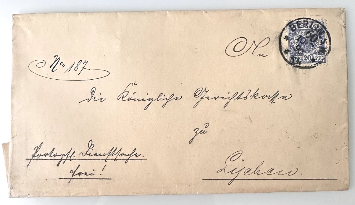 German Empire Cover 1893, 20 Pfennig Reichspost, Prussian Kammergericht Official Mail