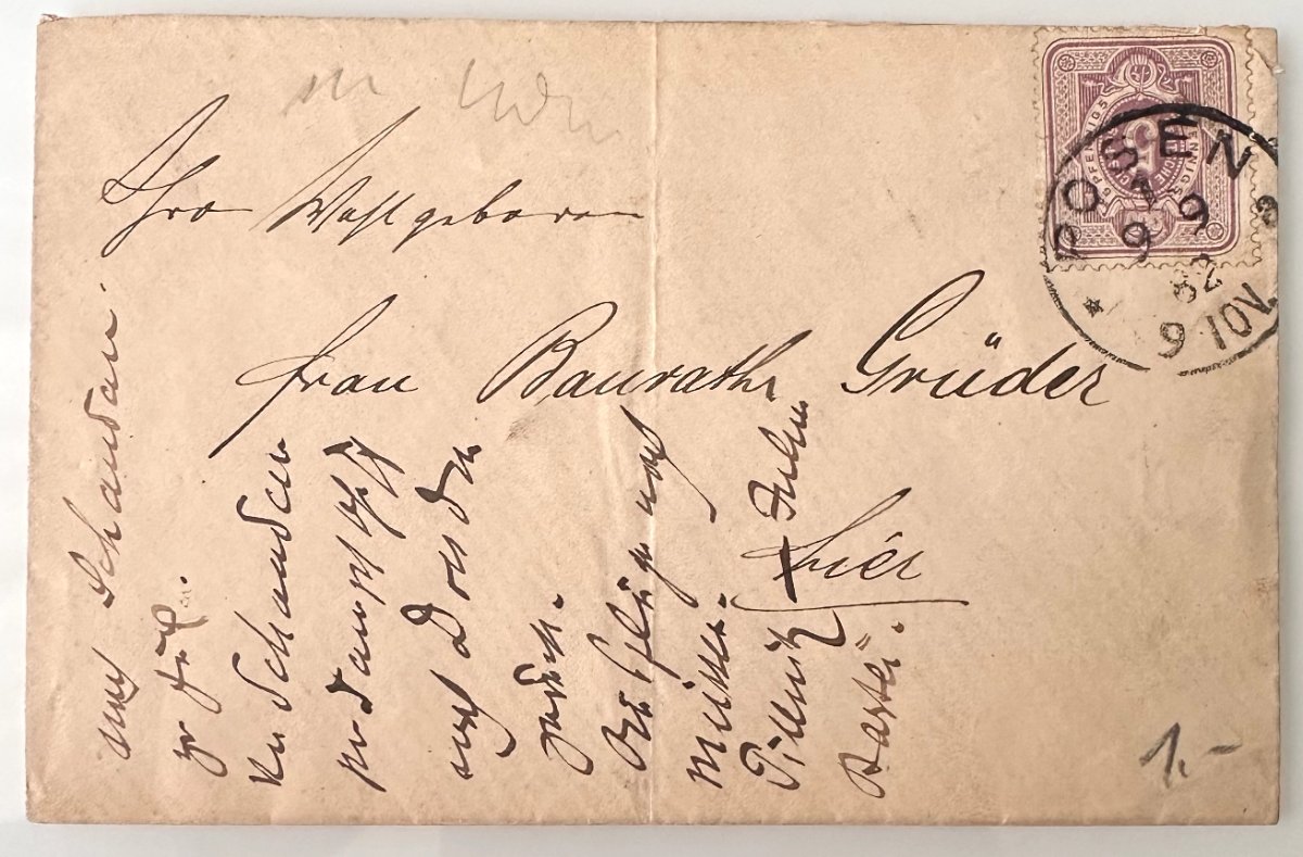 German Empire Cover 1887, 5 Pfennig Deutsche Reichspost, Templin to Hindenburg, Official Mail