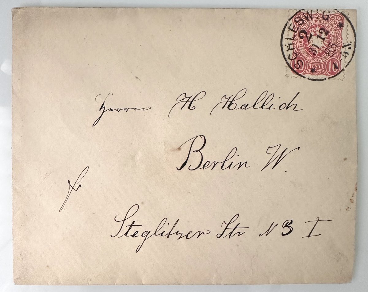 German Empire Cover, 10 Pfennig Reichspost, Schleswig to Berlin W, Steglitzer Strasse, 1890