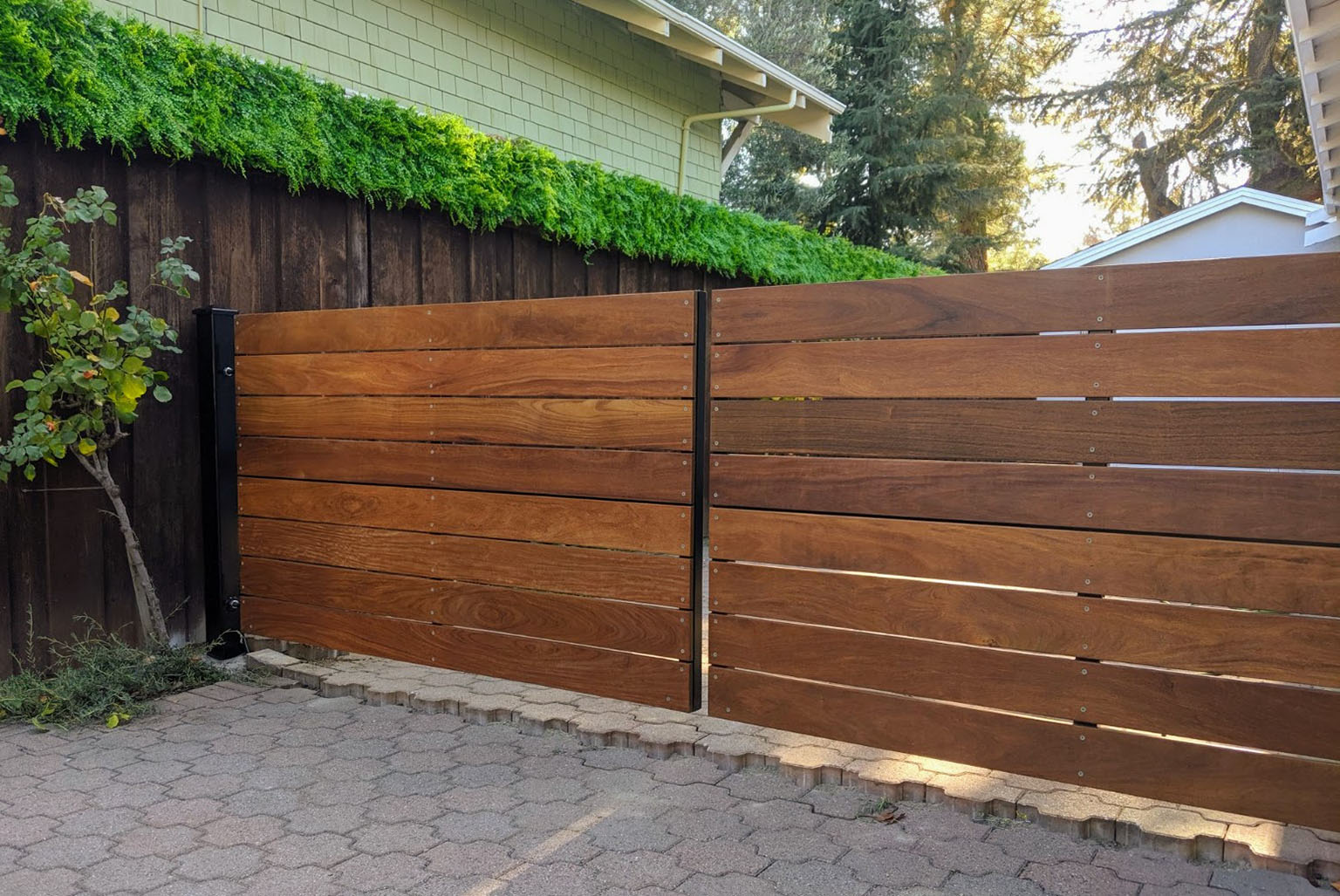 Custom driveway gate built in San Jose, California