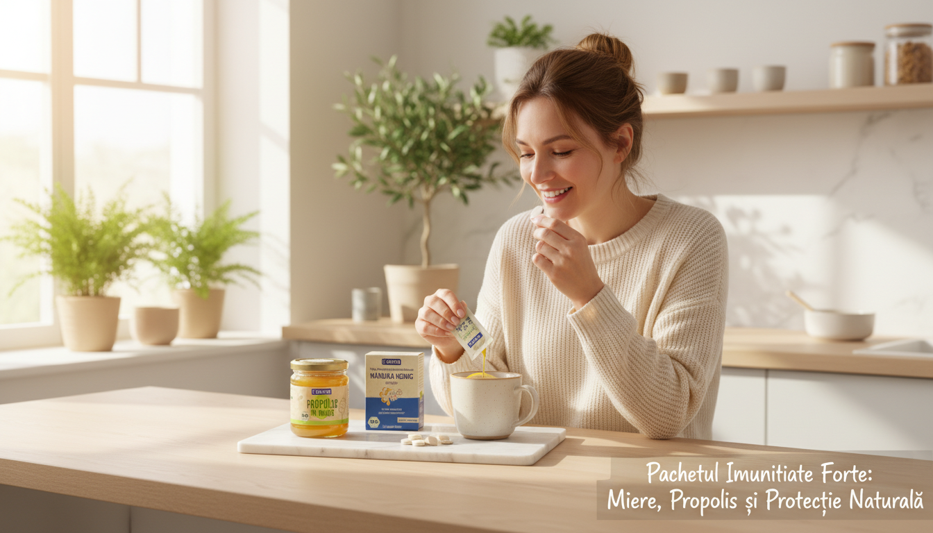 Pachetul Imunitate Forte: Miere, Propolis și Protecție Naturală
