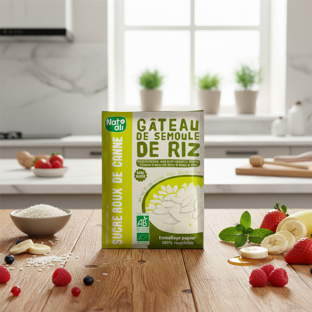 Budincă Ecologică din Griș de Orez de Camargue Fără Gluten Nat-ali 70g 2