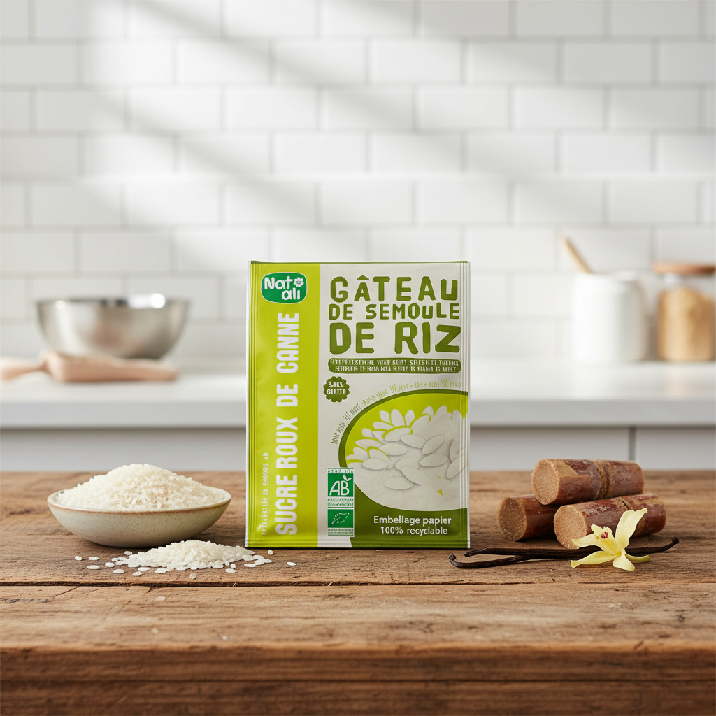Budincă Ecologică din Griș de Orez de Camargue Fără Gluten Nat-ali 70g