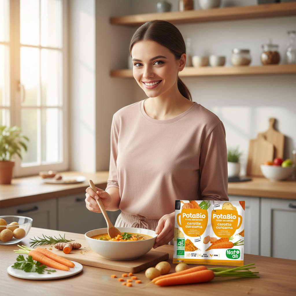 Supă Instant Bio cu Morcovi, Turmeric și Legume Nat-ali, 2 x 8.5g 3