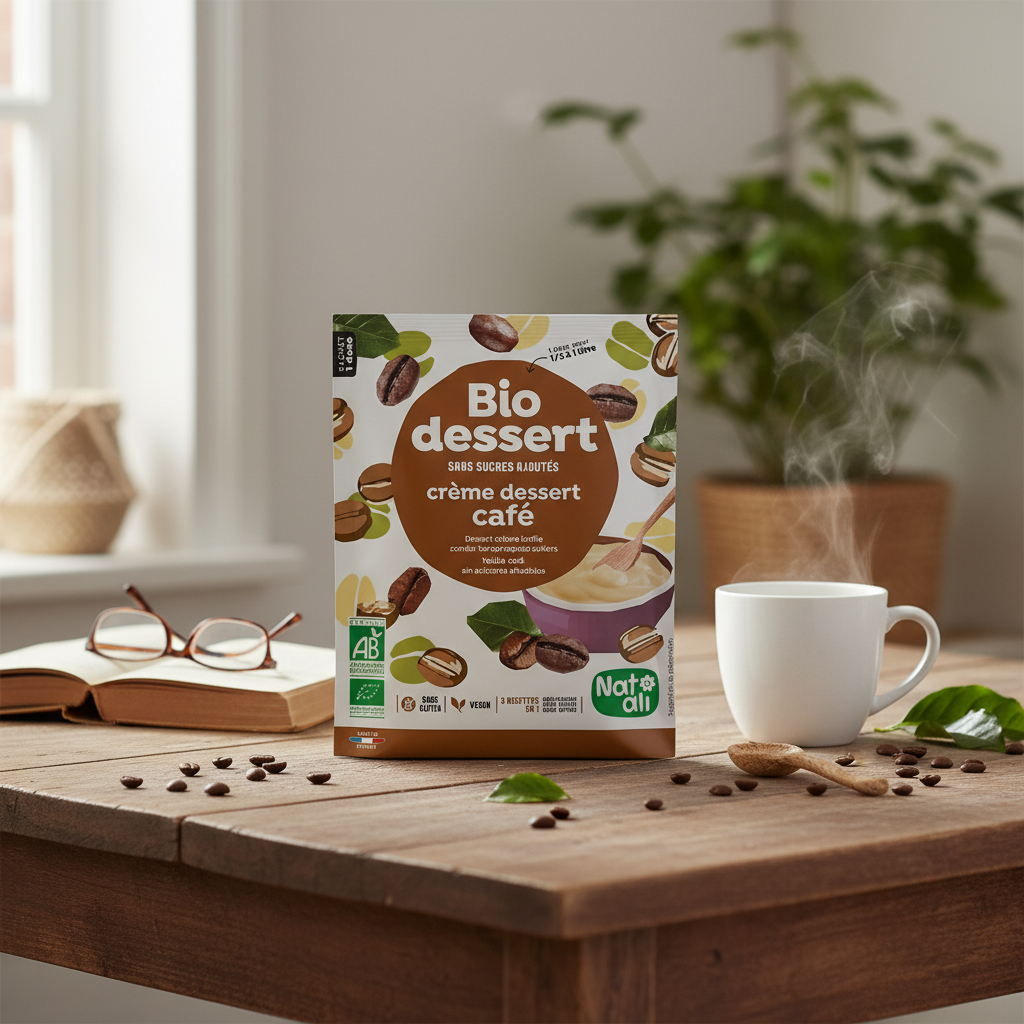 Mix Bio pentru Cremă de Desert cu Cafea Fără Zahăr Adăugat Nat-ali 45g 2