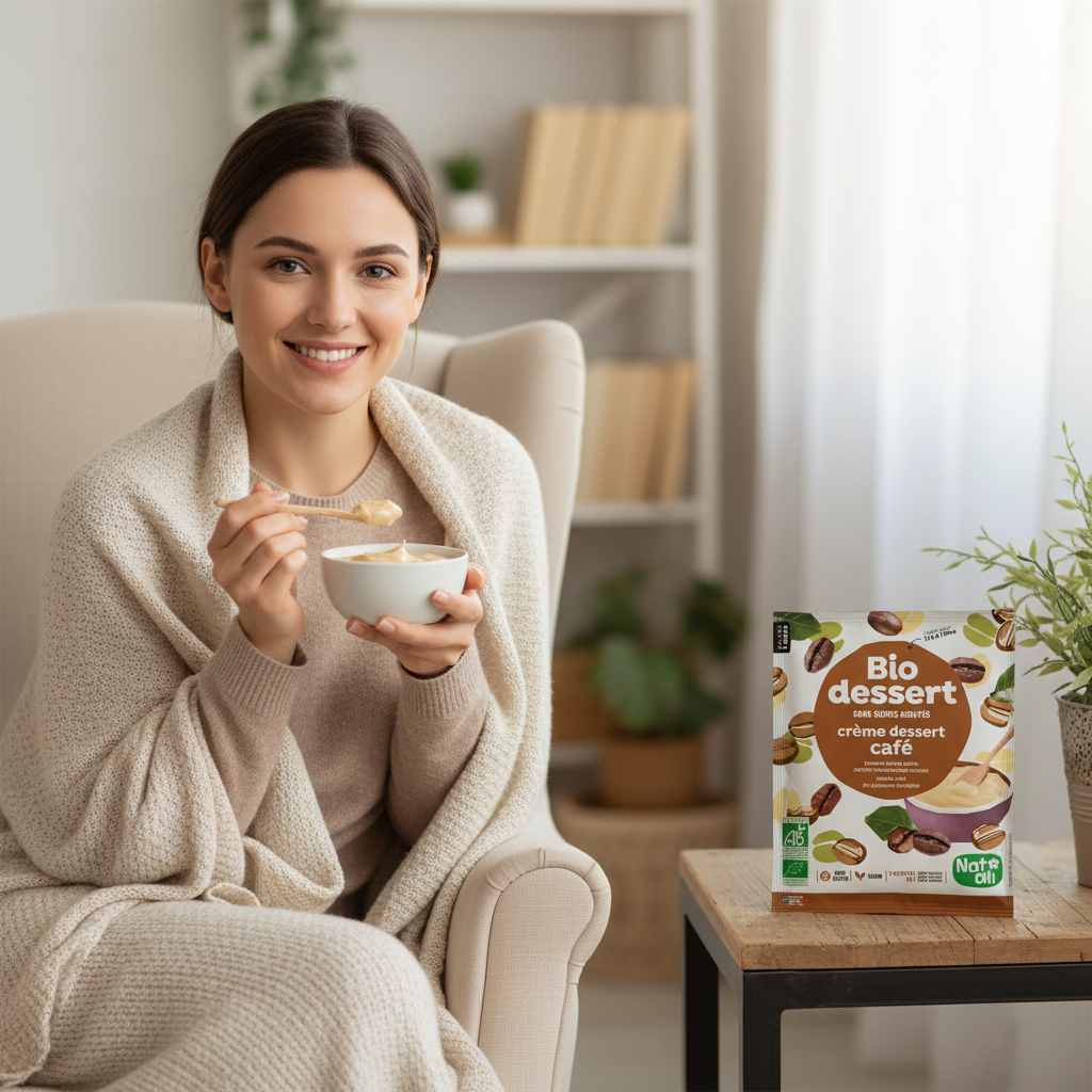 Mix Bio pentru Cremă de Desert cu Cafea Fără Zahăr Adăugat Nat-ali 45g 3