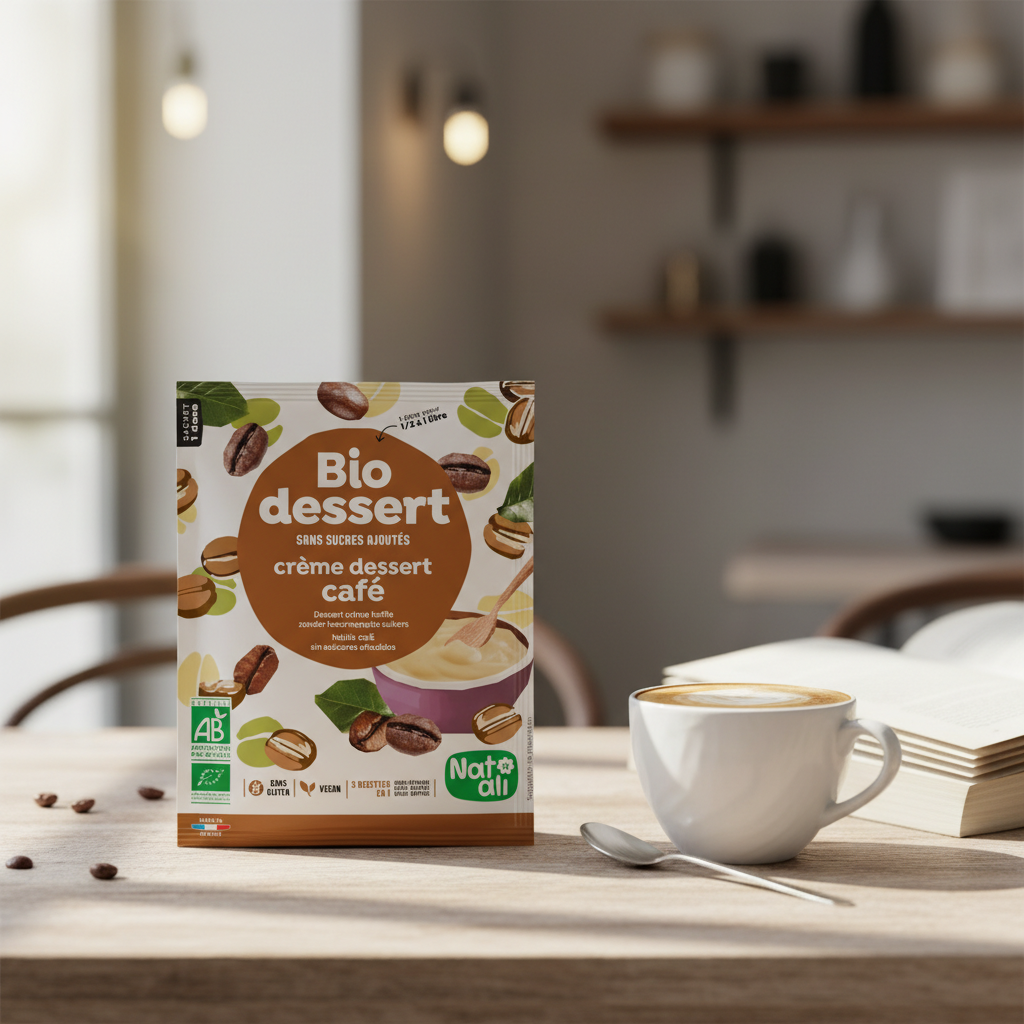 Mix Bio pentru Cremă de Desert cu Cafea Fără Zahăr Adăugat Nat-ali 45g