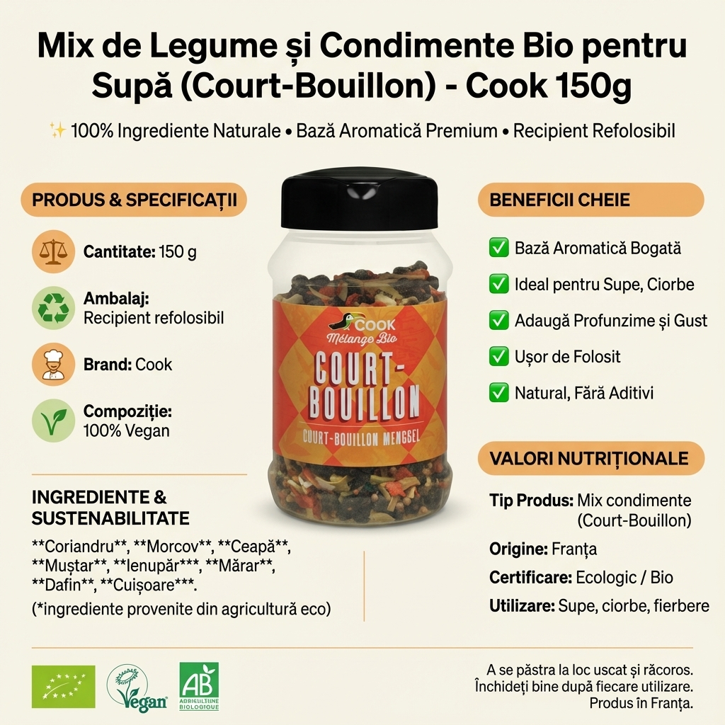 Mix de Legume și Condimente Bio pentru Supă (Court-Bouillon) - Cook 150g 4