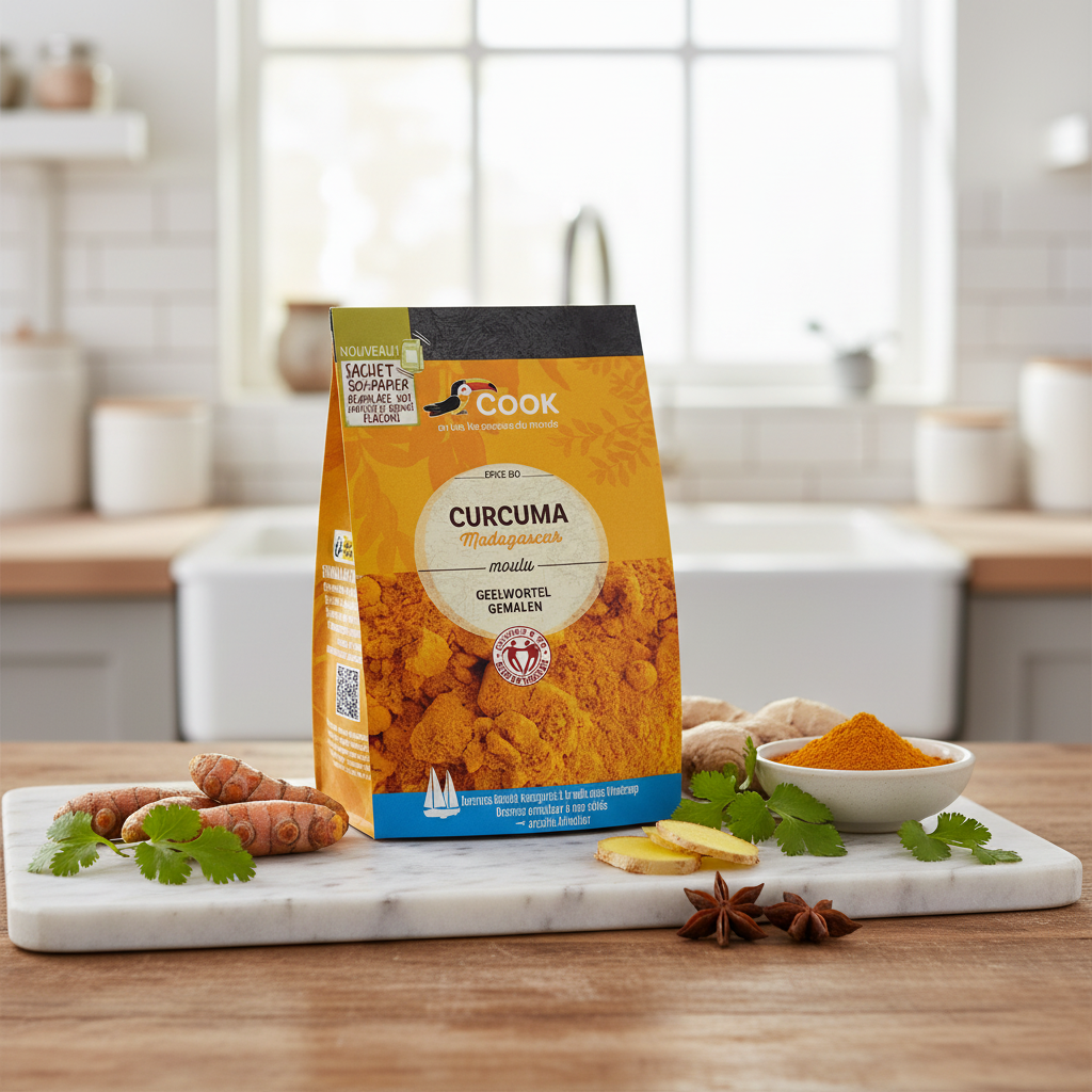 Turmeric Pudră Bio din Madagascar, Calitate Premium, 100g, Cook 2