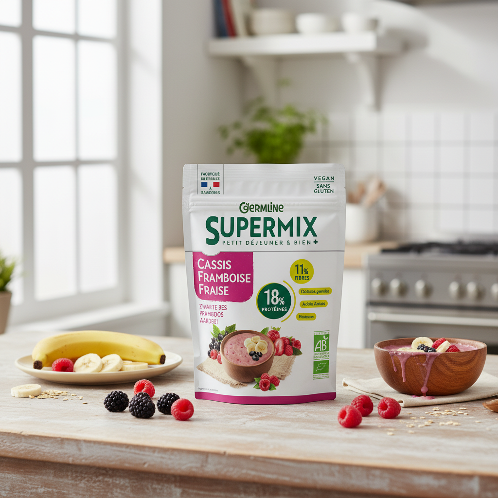 Supermix Bio pentru Mic Dejun cu Fructe de Pădure, Proteine și Cereale Germinate - Germline 350g 2